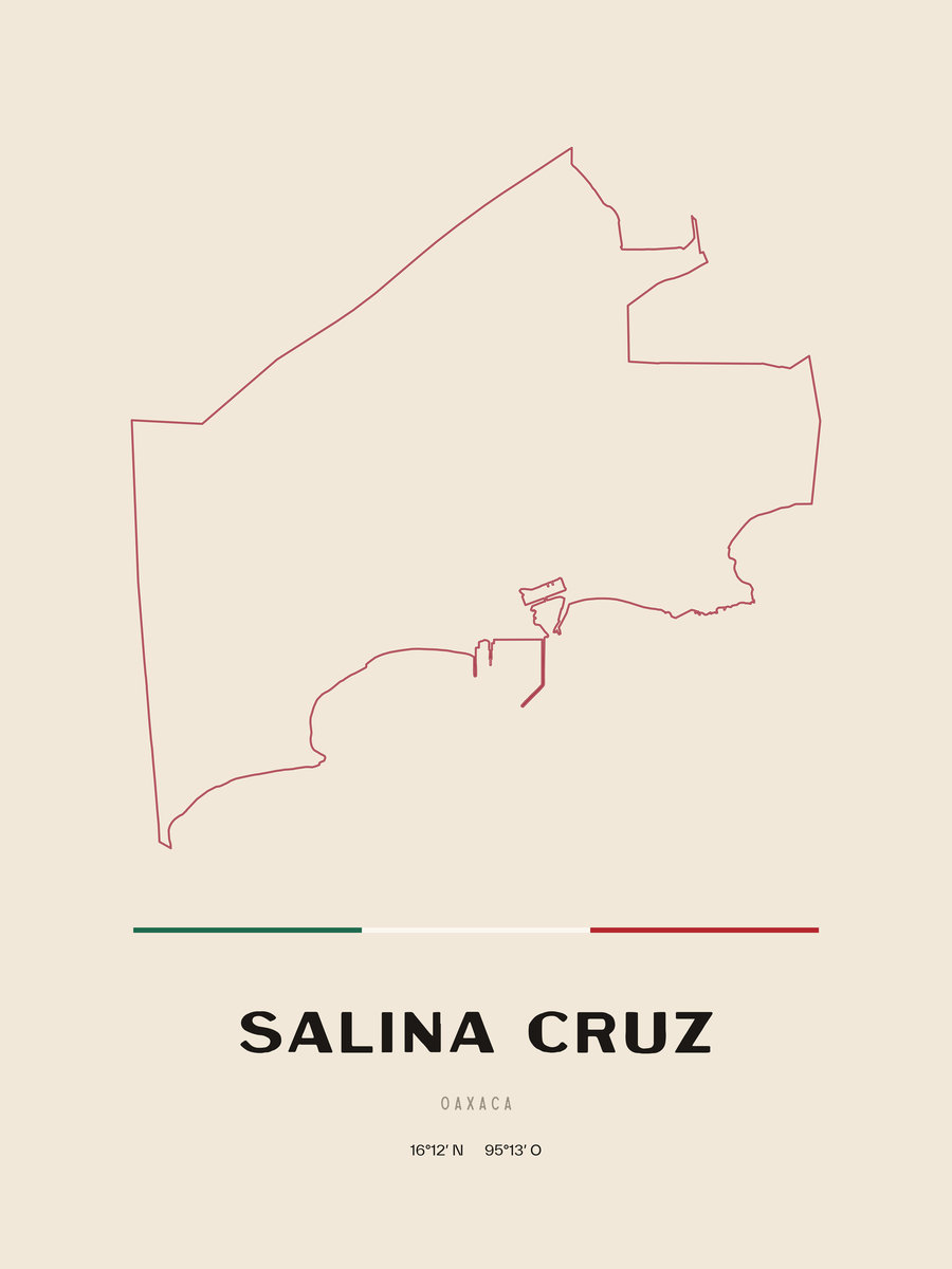 Framed poster of Salina Cruz, Oaxaca.