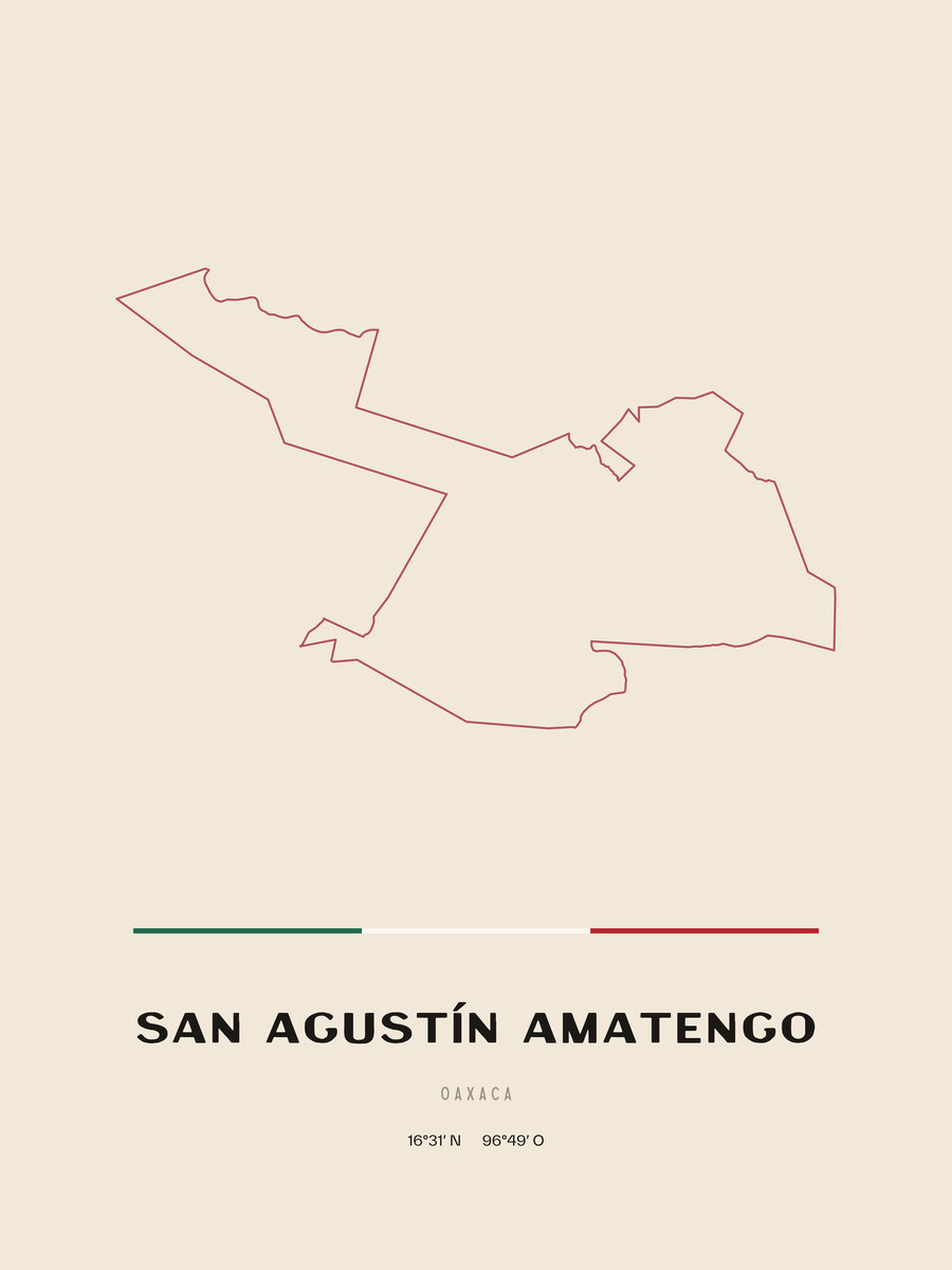 Framed poster of San Agustín Amatengo, Oaxaca.