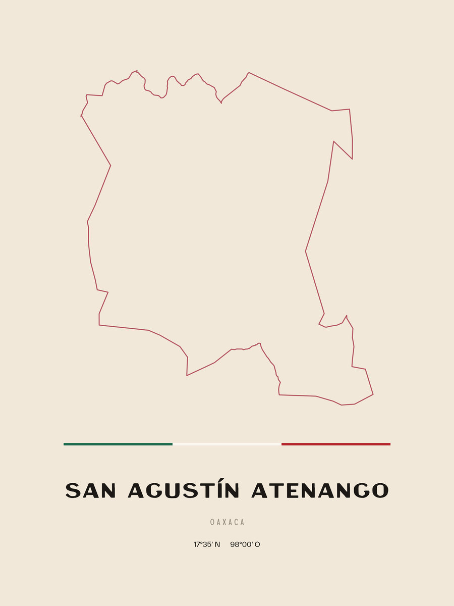 Framed poster of San Agustín Atenango, Oaxaca.