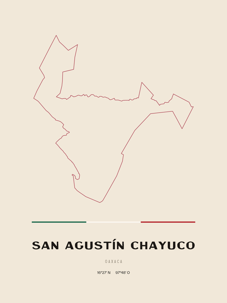 Framed poster of San Agustín Chayuco, Oaxaca.