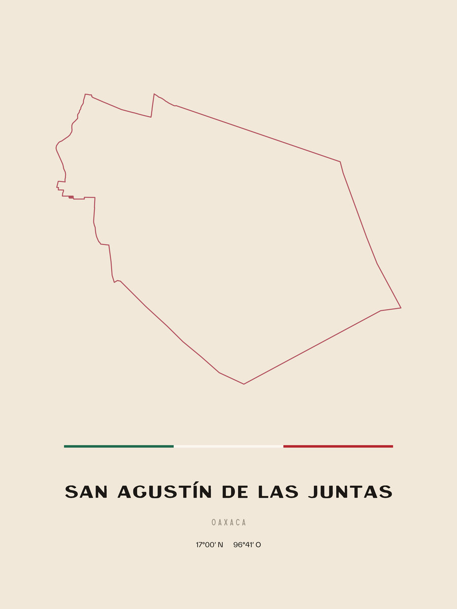 Framed poster of San Agustín de las Juntas, Oaxaca.