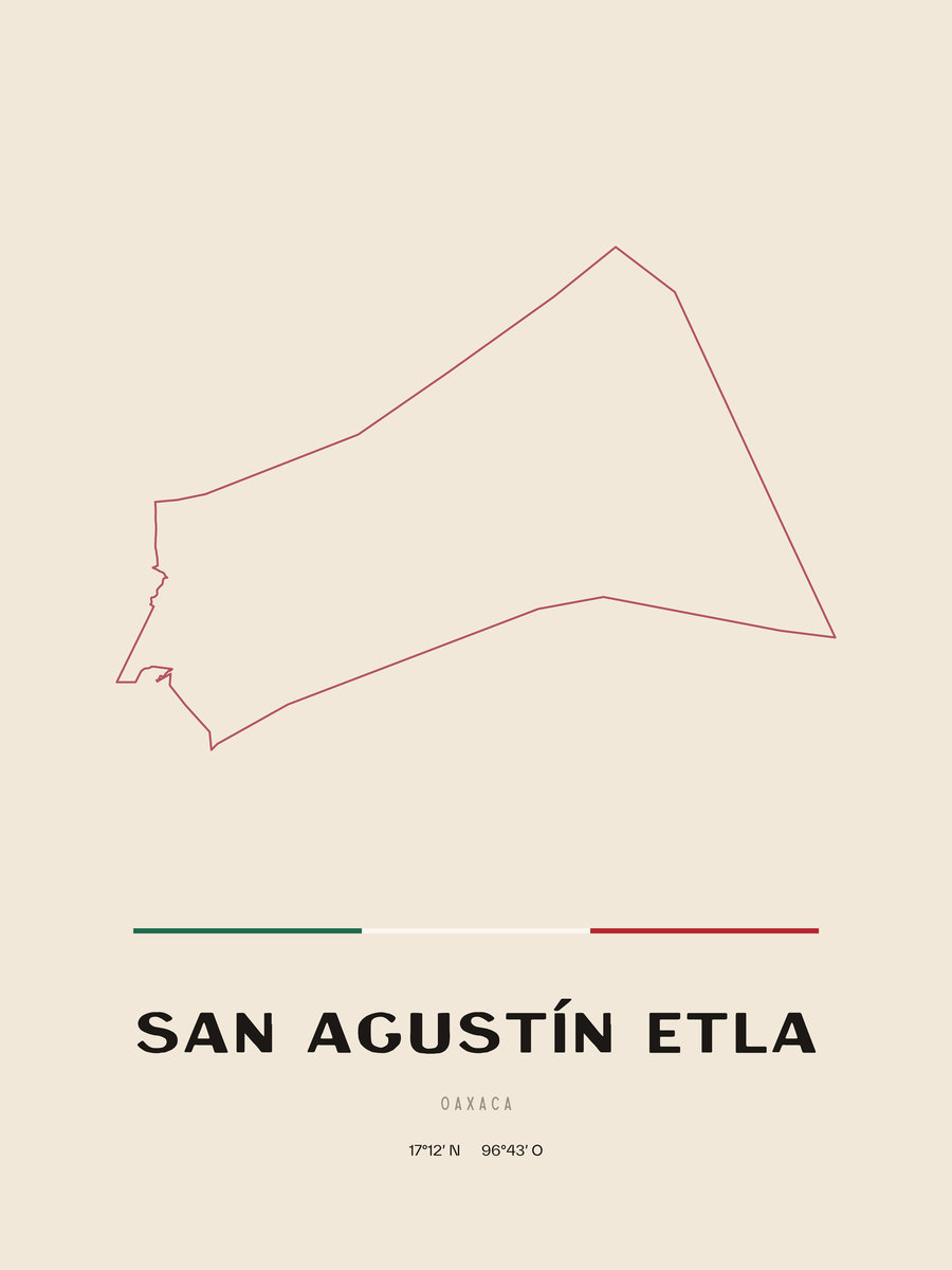Framed poster of San Agustín Etla, Oaxaca.