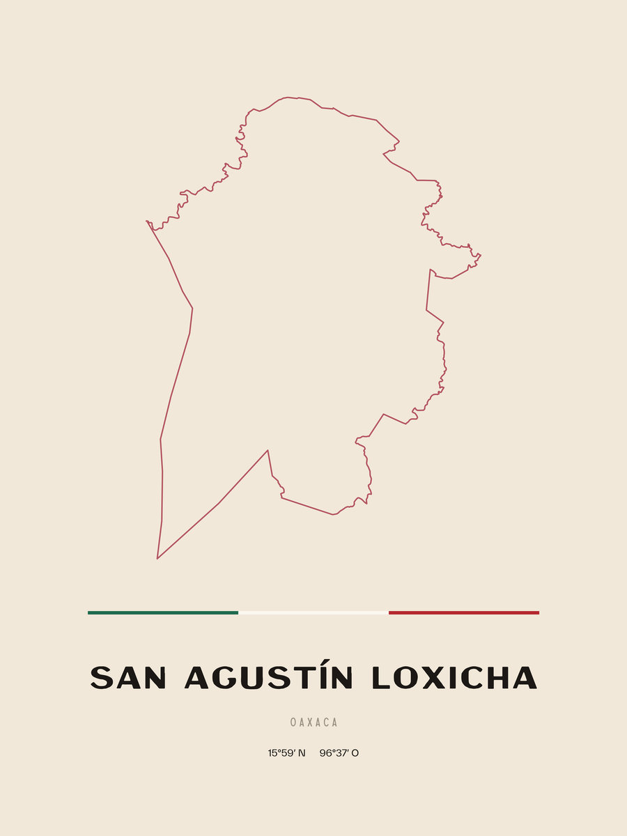 Framed poster of San Agustín Loxicha, Oaxaca.