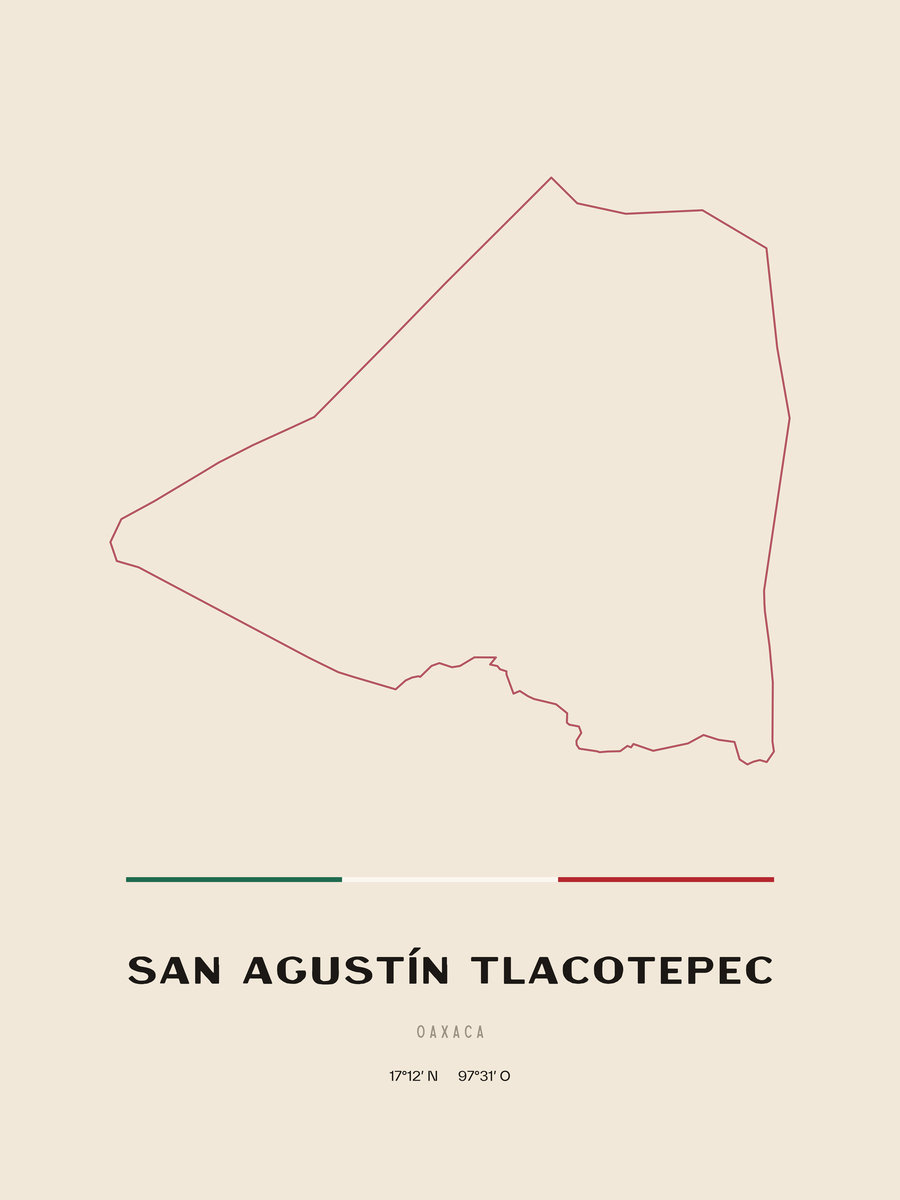 Framed poster of San Agustín Tlacotepec, Oaxaca.