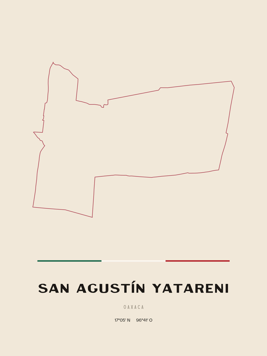 Framed poster of San Agustín Yatareni, Oaxaca.
