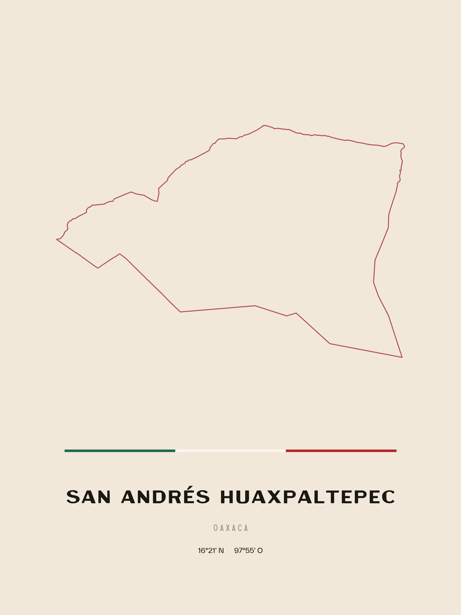 Framed poster of San Andrés Huaxpaltepec, Oaxaca.