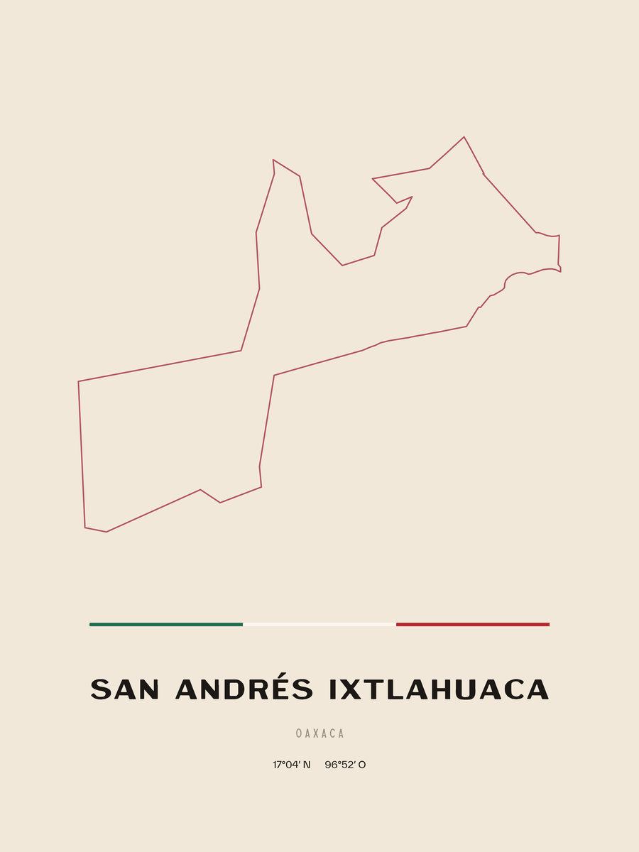 Framed poster of San Andrés Ixtlahuaca, Oaxaca.