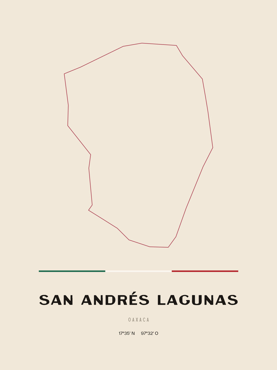 Framed poster of San Andrés Lagunas, Oaxaca.