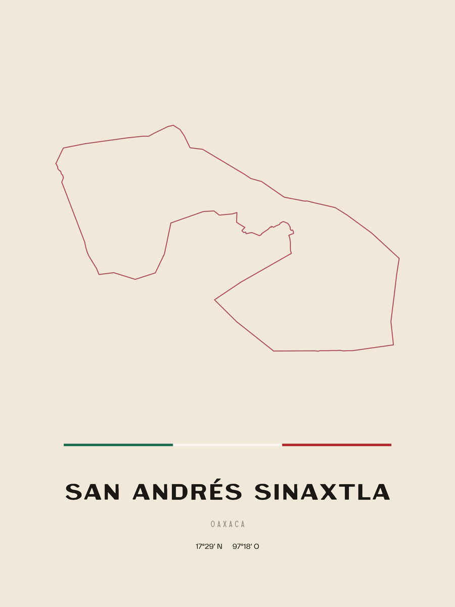 Framed poster of San Andrés Sinaxtla, Oaxaca.