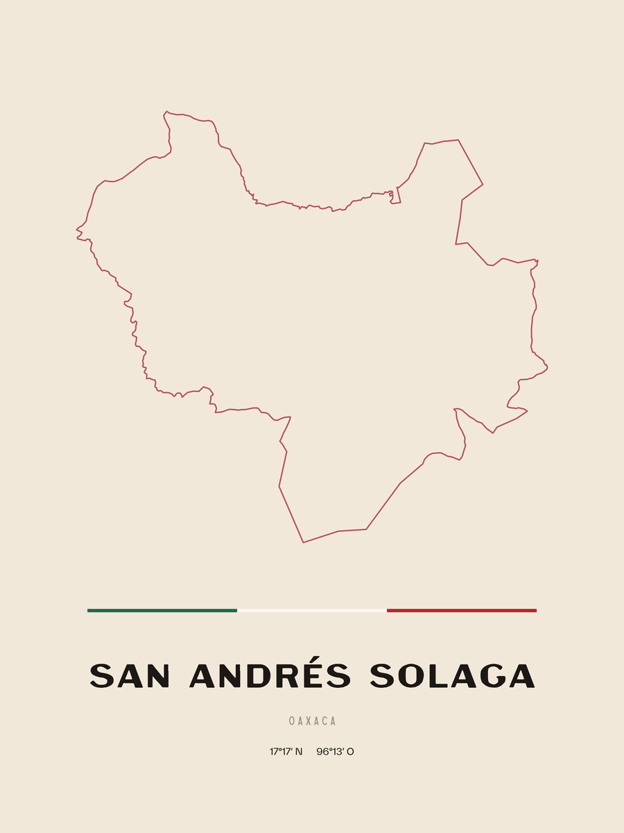 Framed poster of San Andrés Solaga, Oaxaca.