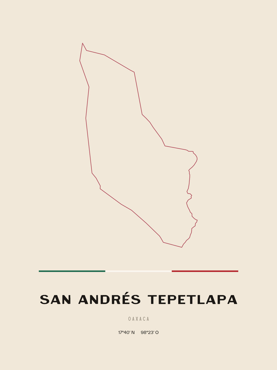Framed poster of San Andrés Tepetlapa, Oaxaca.