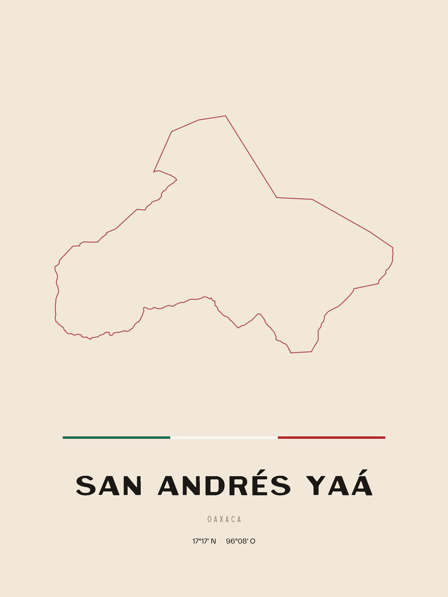 Framed poster of San Andrés Yaá, Oaxaca.
