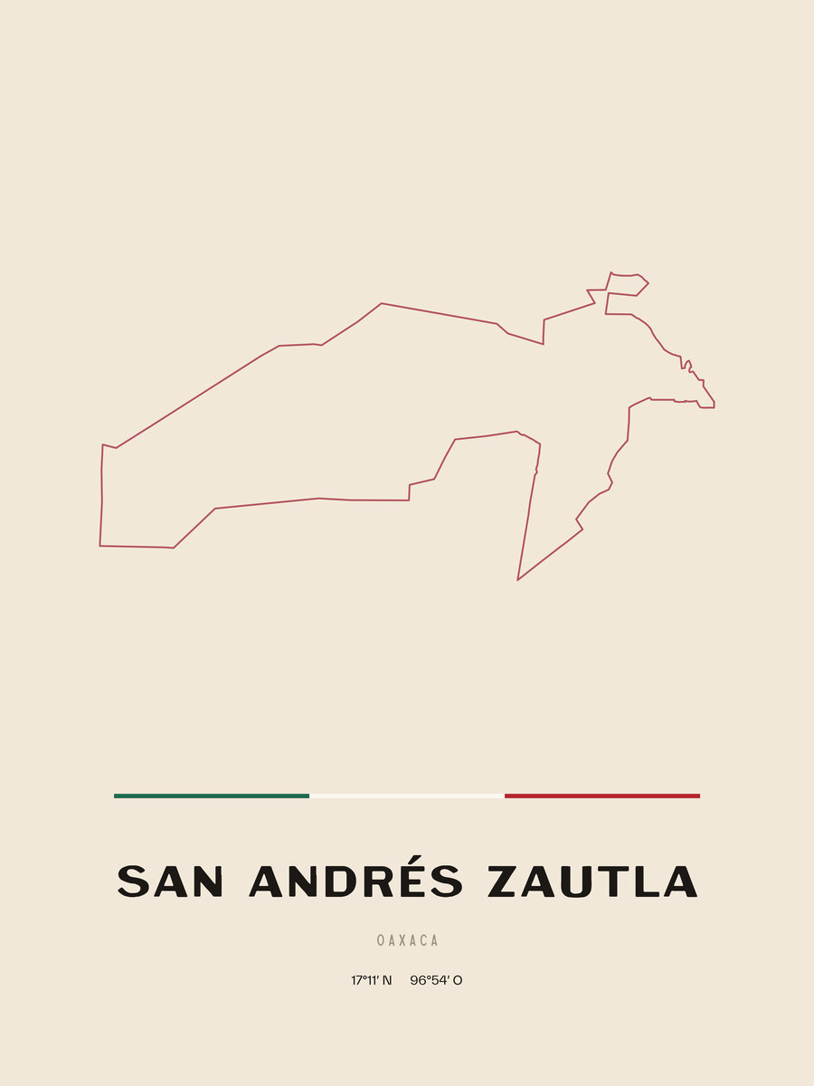 Framed poster of San Andrés Zautla, Oaxaca.