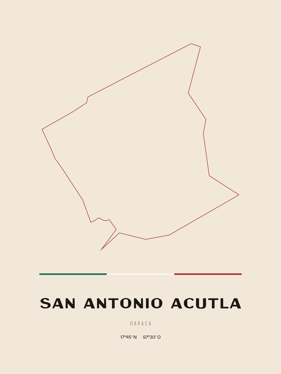 Framed poster of San Antonio Acutla, Oaxaca.
