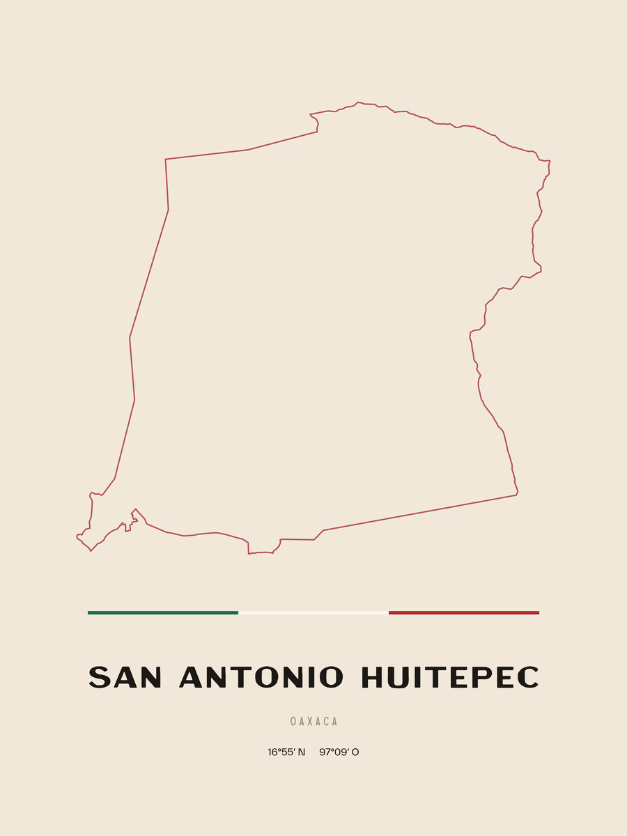 Framed poster of San Antonio Huitepec, Oaxaca.