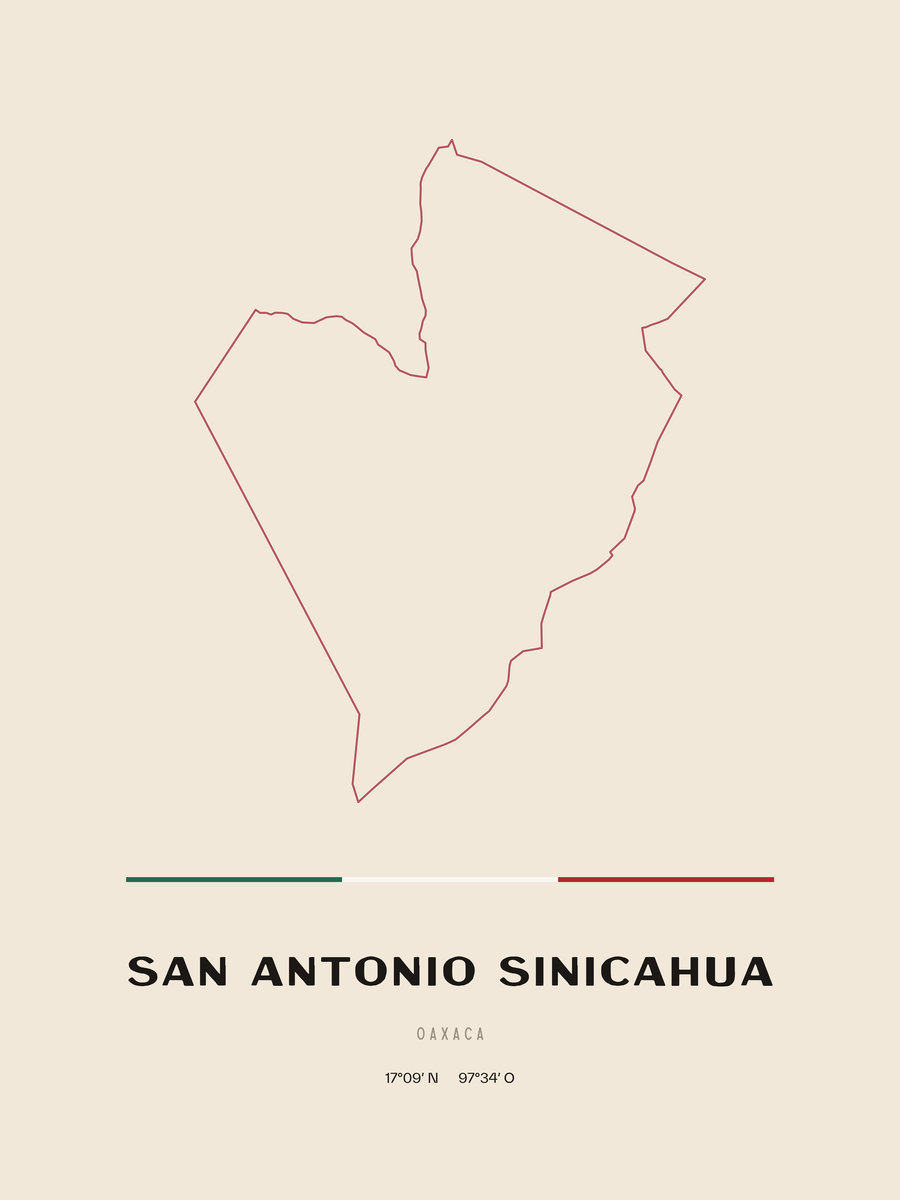 Framed poster of San Antonio Sinicahua, Oaxaca.