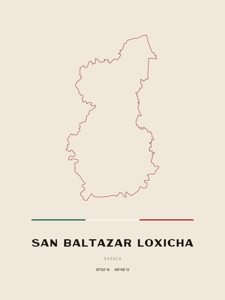 Framed poster of San Baltazar Loxicha, Oaxaca.