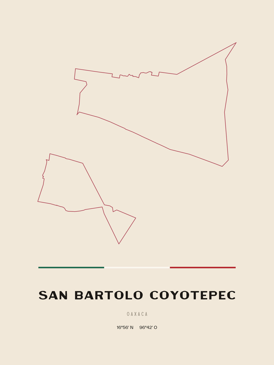 Framed poster of San Bartolo Coyotepec, Oaxaca.