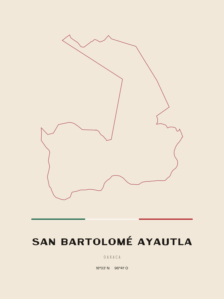 Framed poster of San Bartolomé Ayautla, Oaxaca.