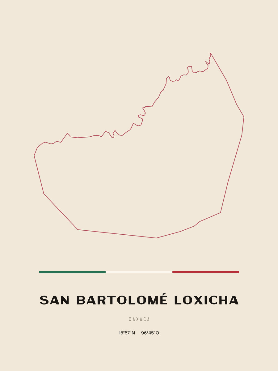 Framed poster of San Bartolomé Loxicha, Oaxaca.