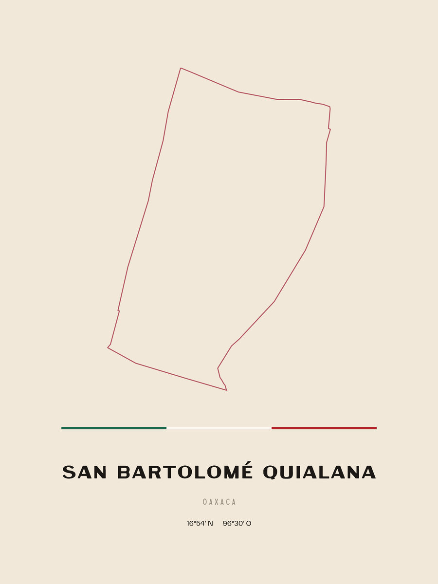 Framed poster of San Bartolomé Quialana, Oaxaca.
