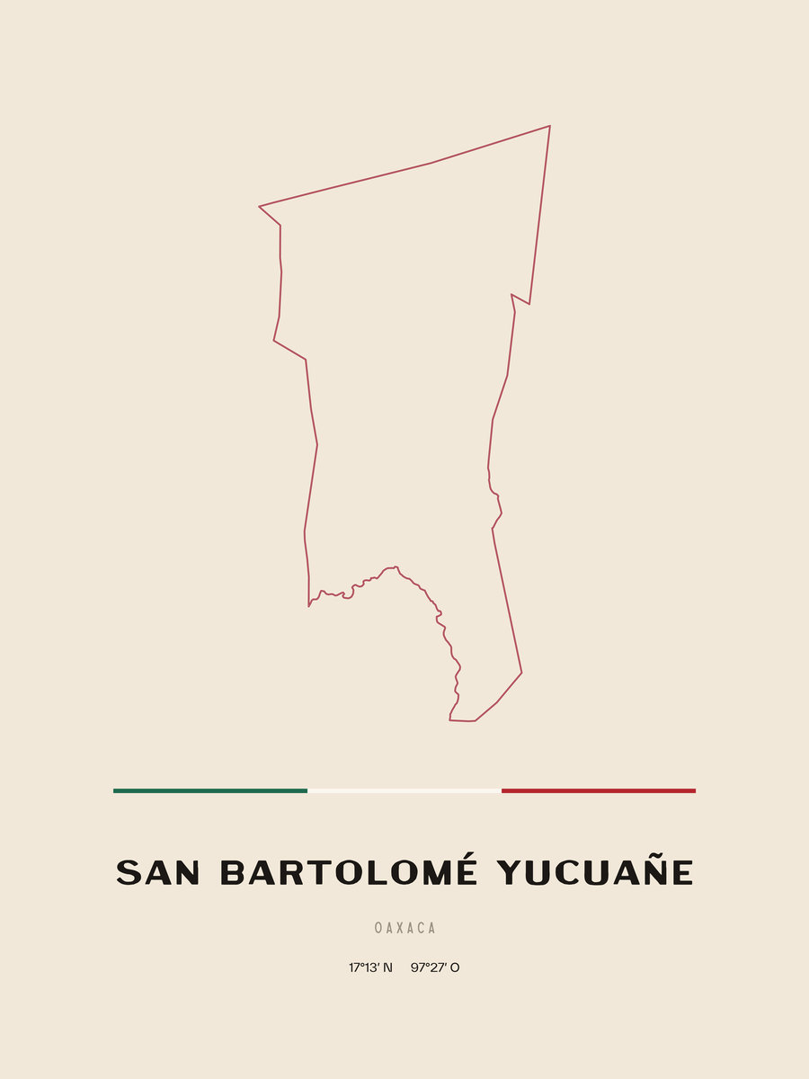 Framed poster of San Bartolomé Yucuañe, Oaxaca.