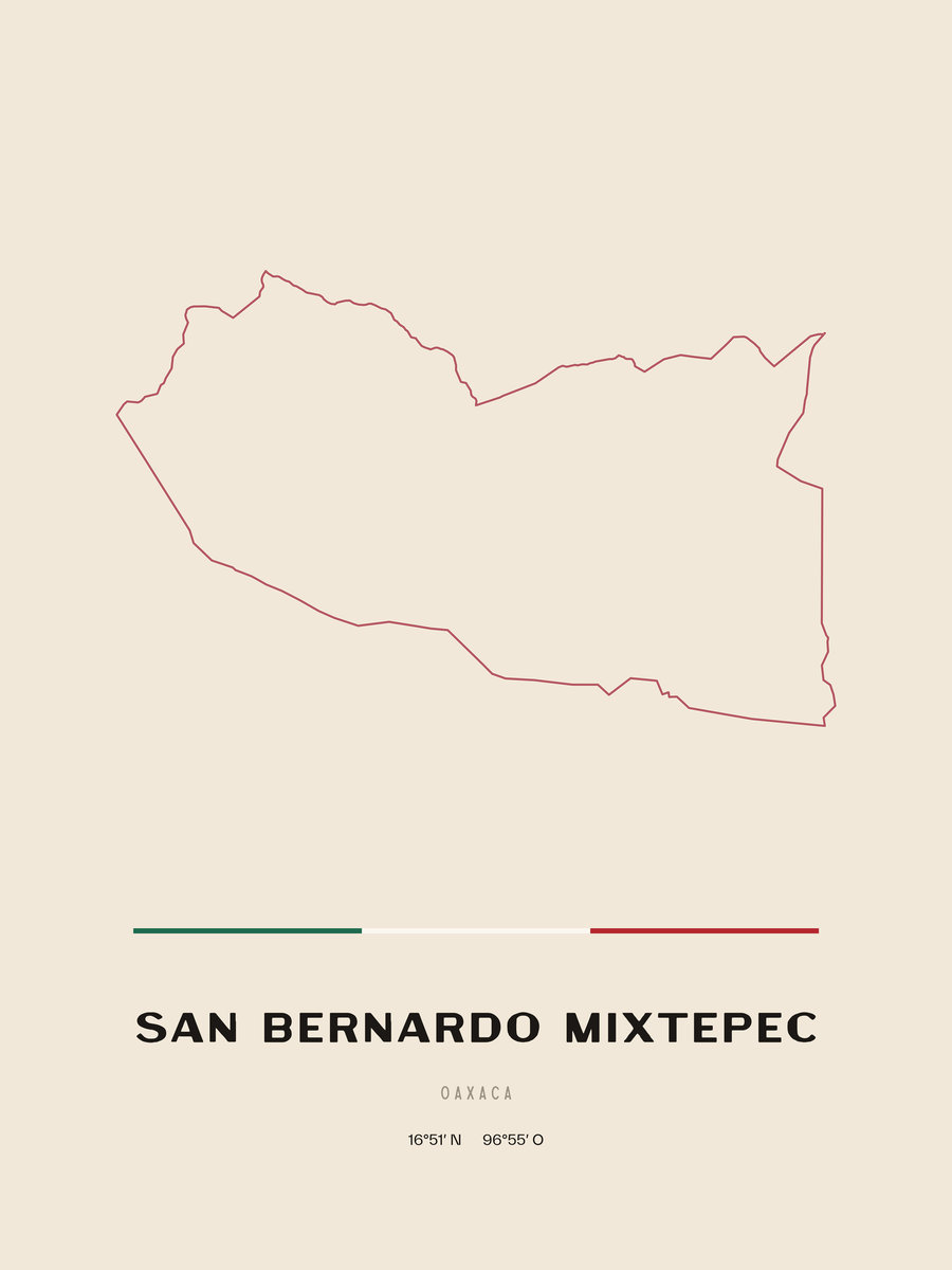 Framed poster of San Bernardo Mixtepec, Oaxaca.