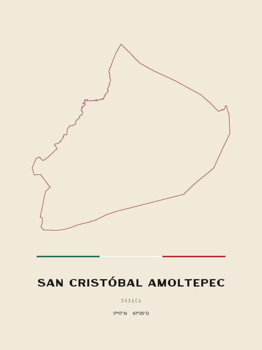 Framed poster of San Cristóbal Amoltepec, Oaxaca.