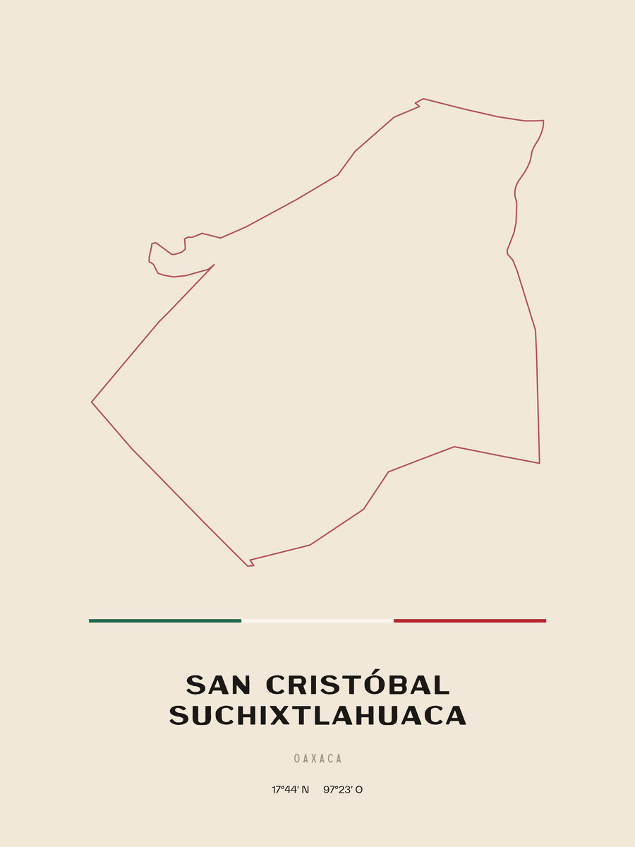 Framed poster of San Cristóbal Suchixtlahuaca, Oaxaca.