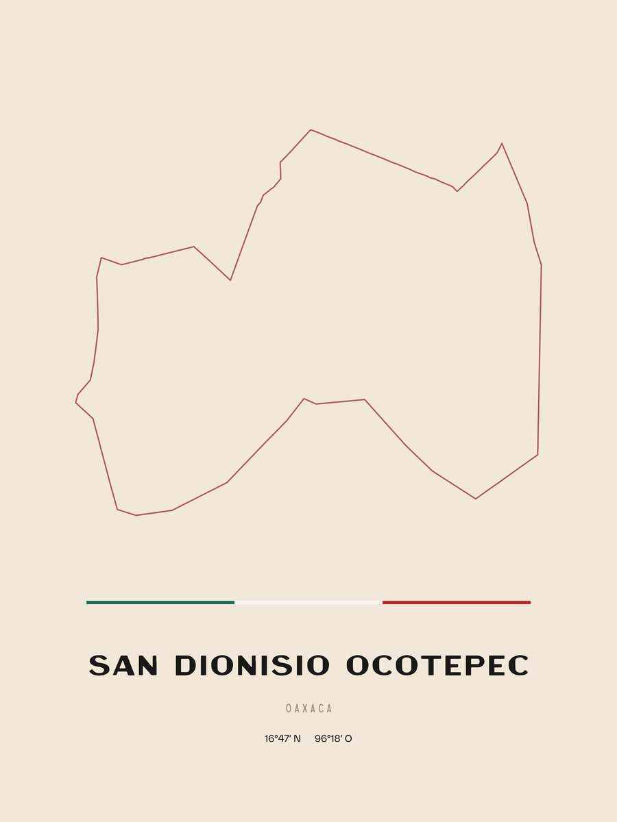 Framed poster of San Dionisio Ocotepec, Oaxaca.