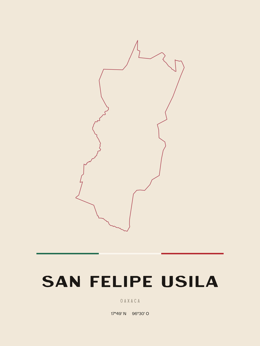 Framed poster of San Felipe Usila, Oaxaca.