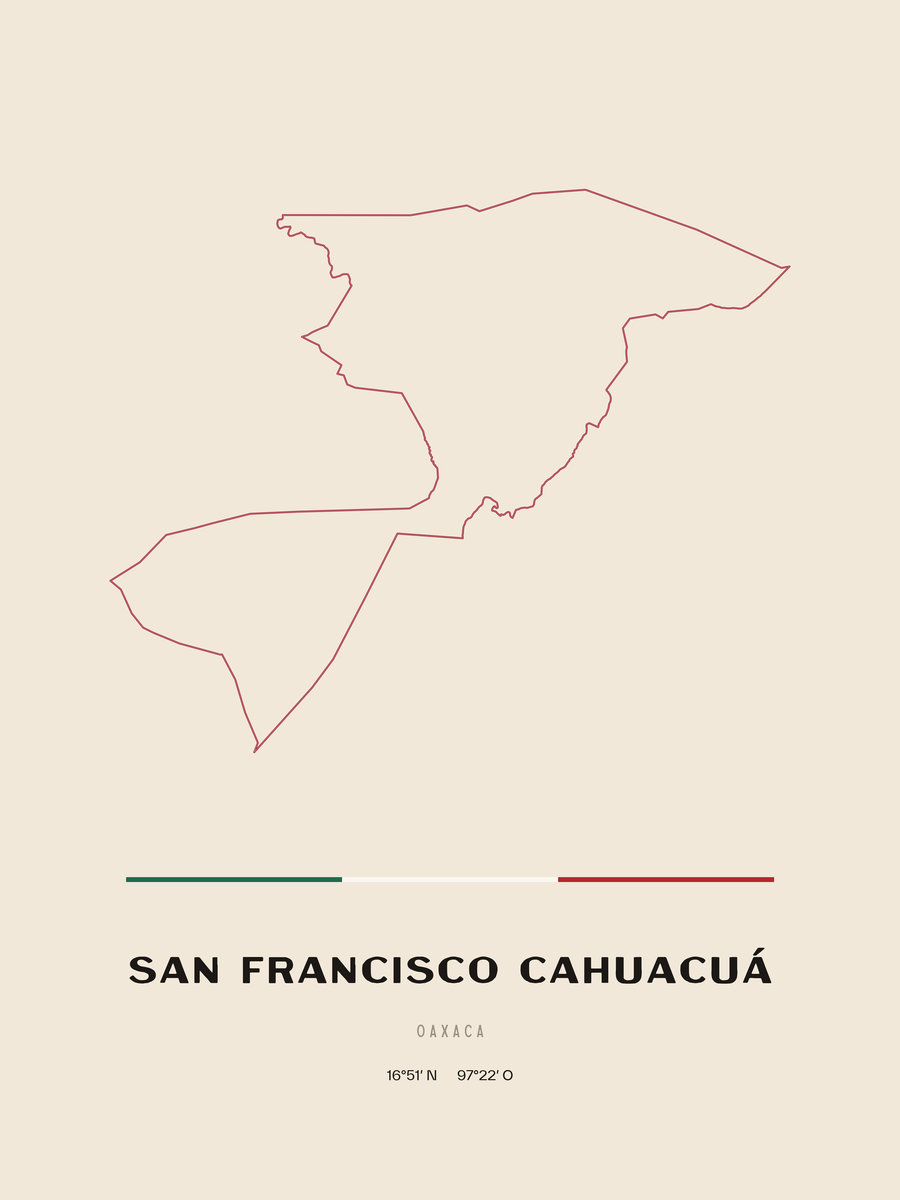 Framed poster of San Francisco Cahuacuá, Oaxaca.