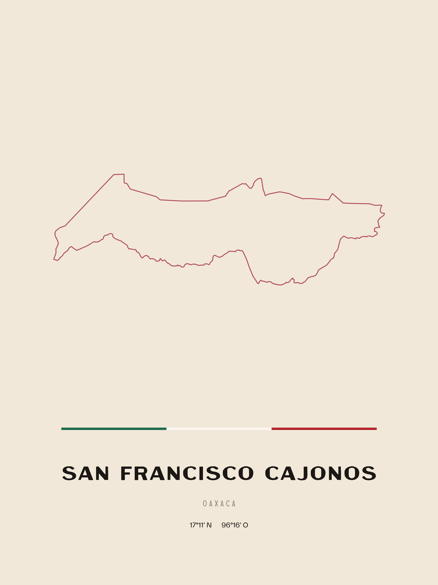 Framed poster of San Francisco Cajonos, Oaxaca.