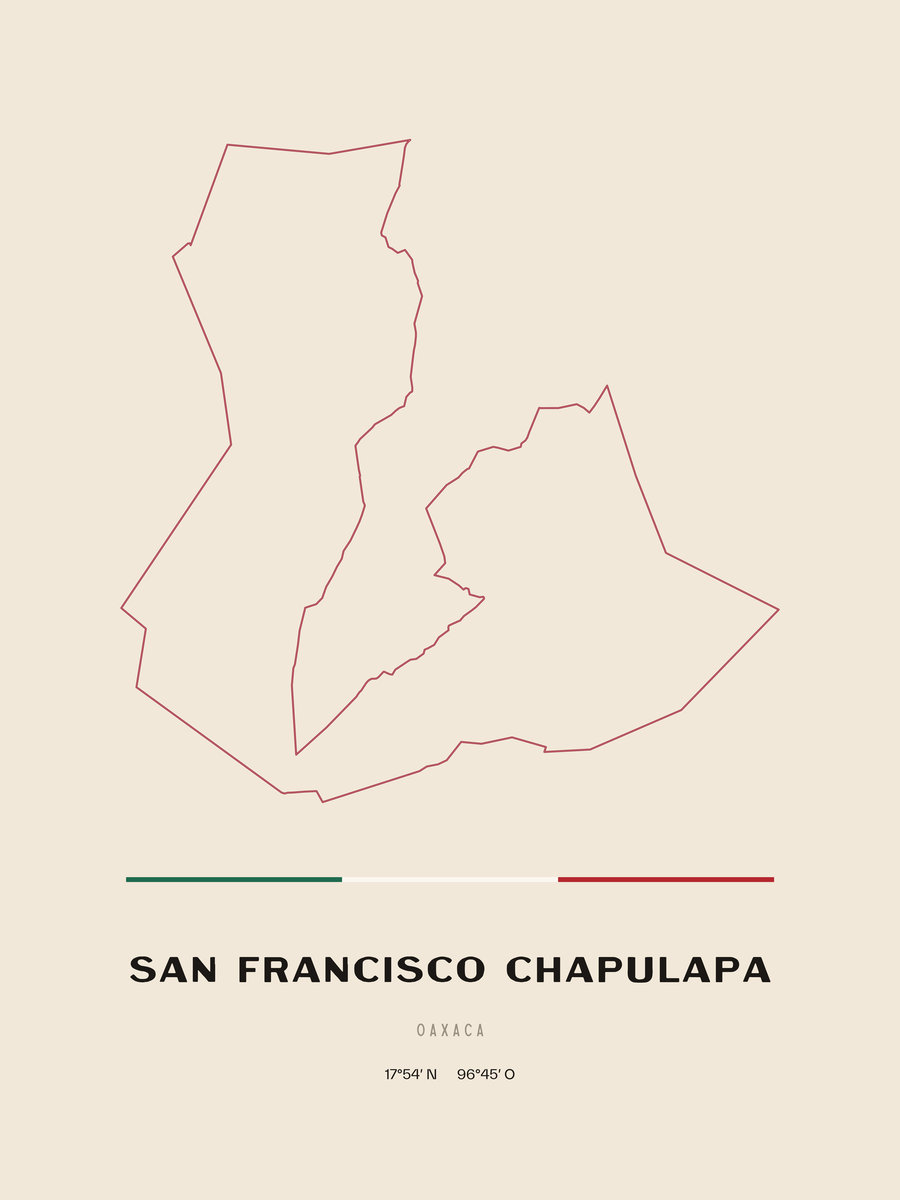 Framed poster of San Francisco Chapulapa, Oaxaca.
