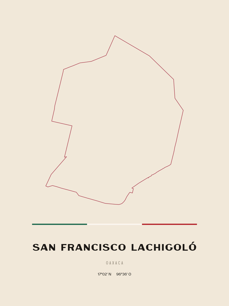 Framed poster of San Francisco Lachigoló, Oaxaca.