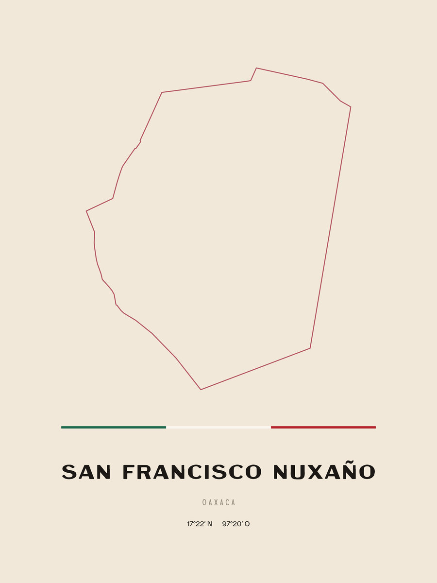 Framed poster of San Francisco Nuxaño, Oaxaca.