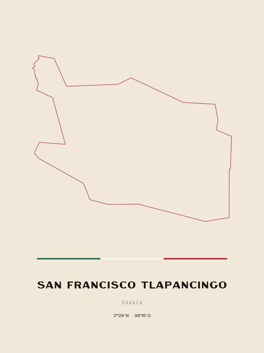 Framed poster of San Francisco Tlapancingo, Oaxaca.