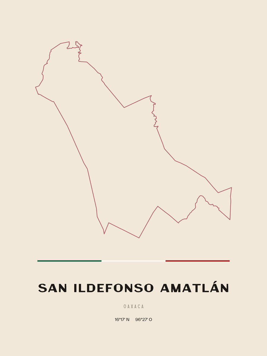 Framed poster of San Ildefonso Amatlán, Oaxaca.