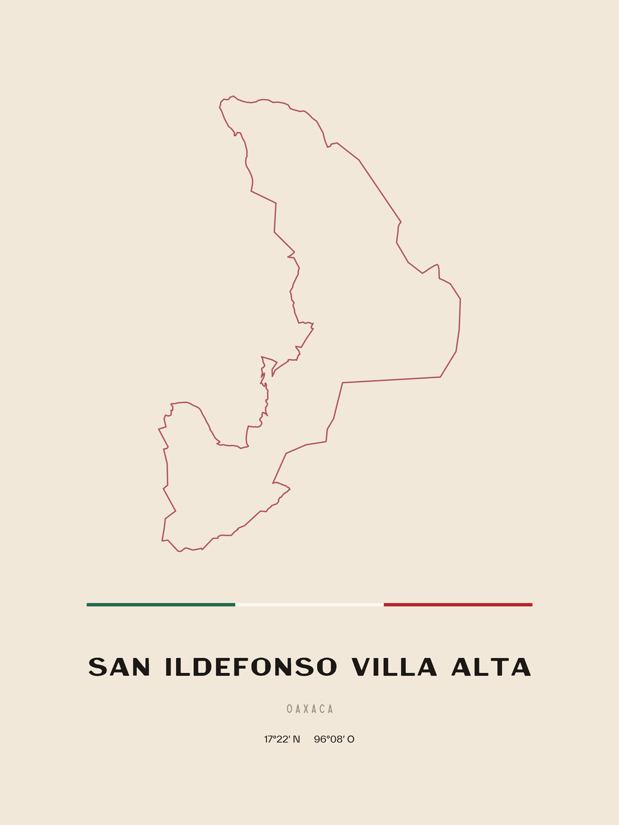Framed poster of San Ildefonso Villa Alta, Oaxaca.