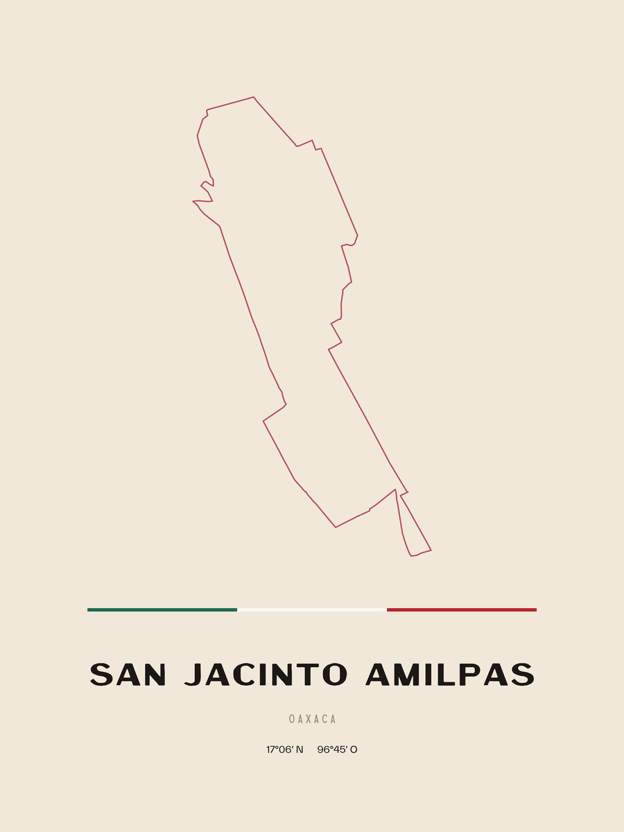 Framed poster of San Jacinto Amilpas, Oaxaca.