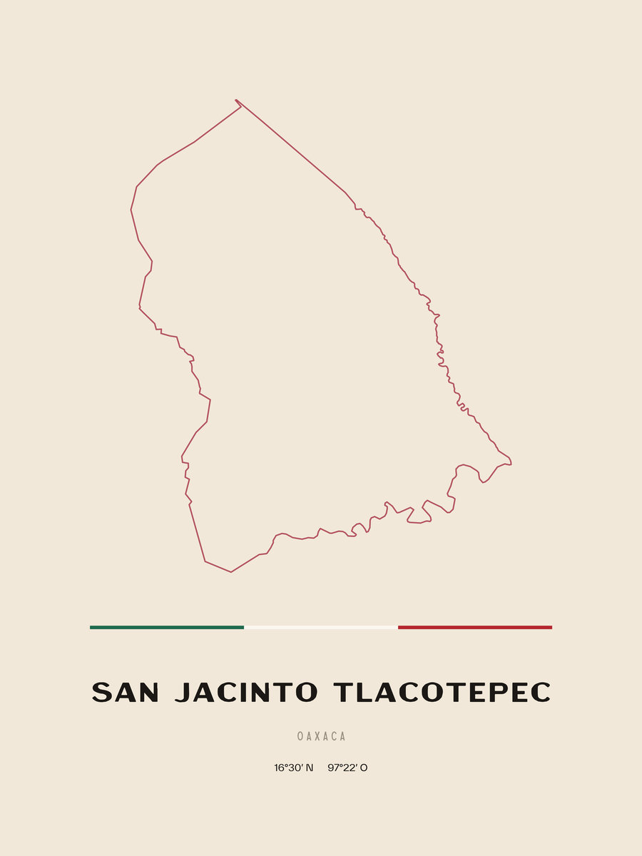 Framed poster of San Jacinto Tlacotepec, Oaxaca.