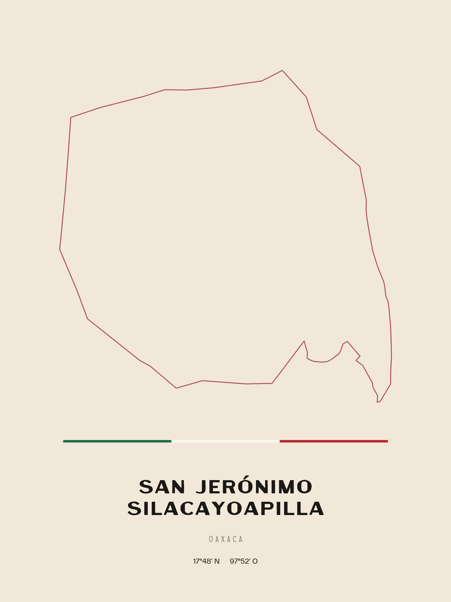 Framed poster of San Jerónimo Silacayoapilla, Oaxaca.