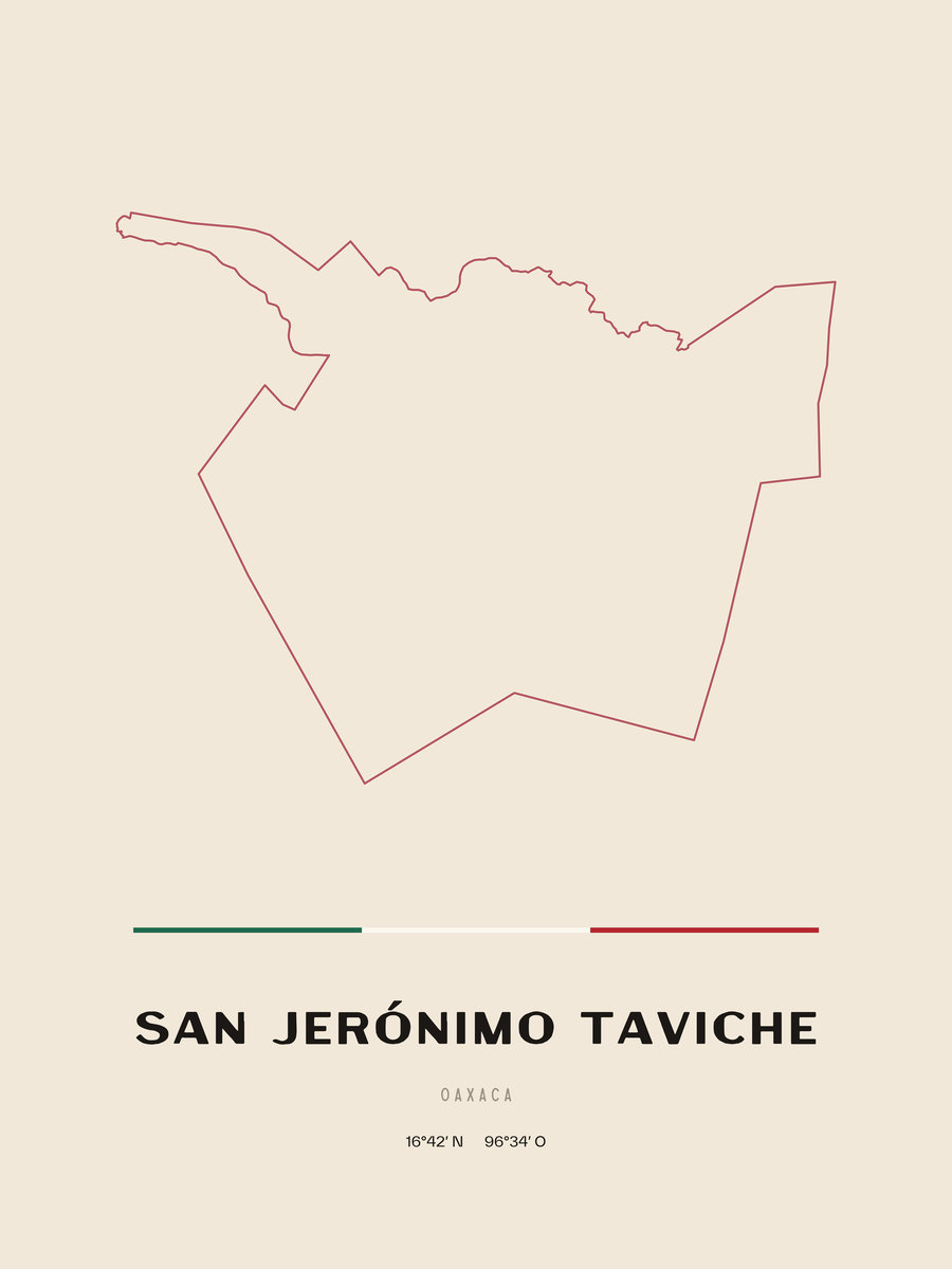 Framed poster of San Jerónimo Taviche, Oaxaca.