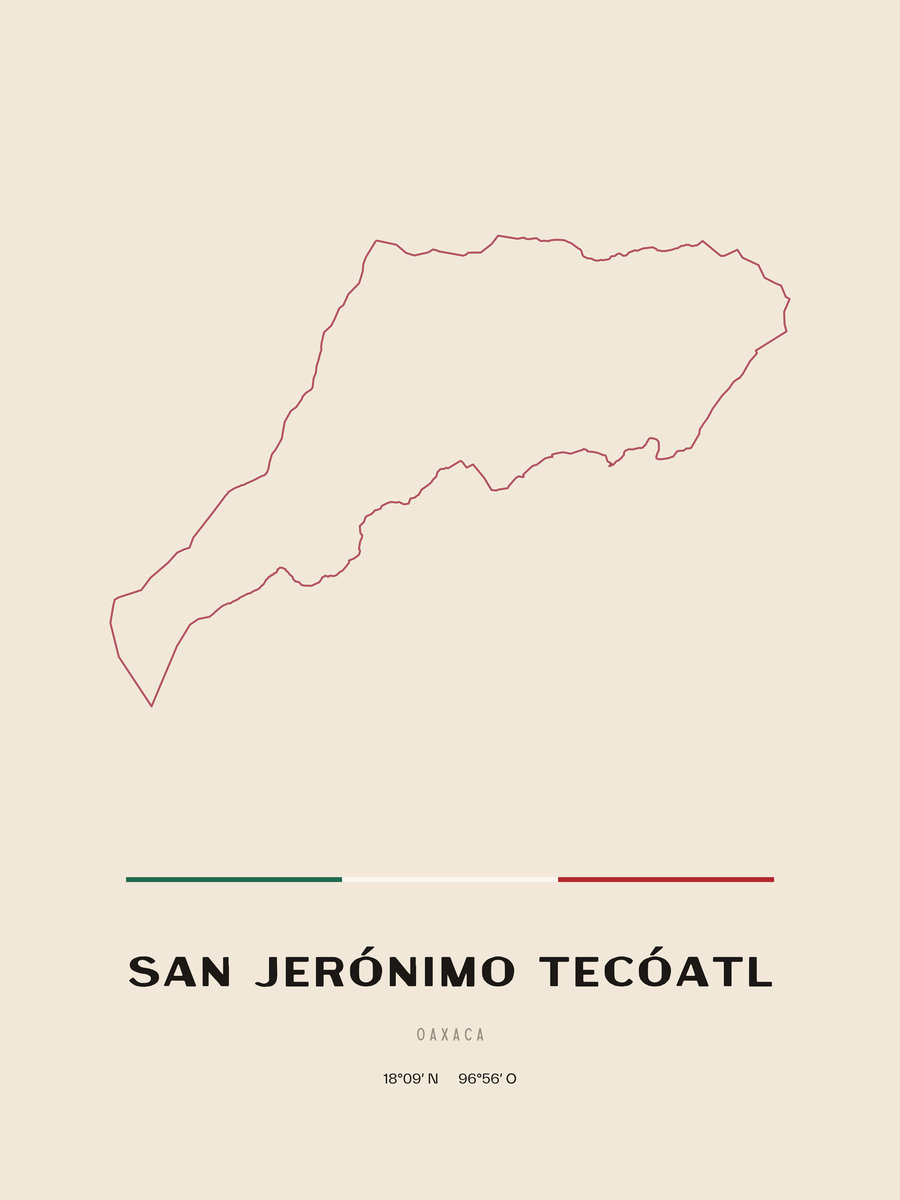 Framed poster of San Jerónimo Tecóatl, Oaxaca.