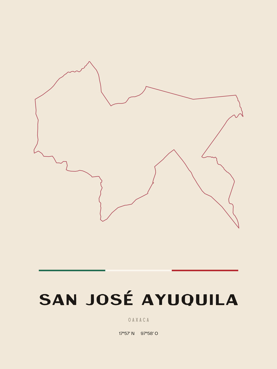 Framed poster of San José Ayuquila, Oaxaca.