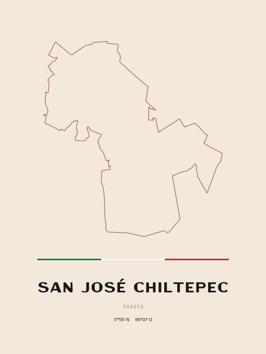Framed poster of San José Chiltepec, Oaxaca.