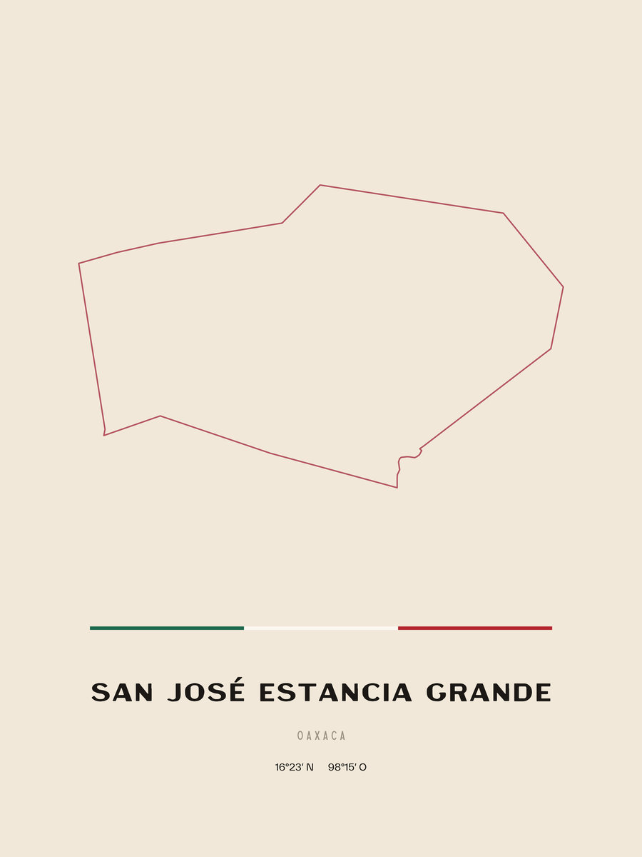Framed poster of San José Estancia Grande, Oaxaca.
