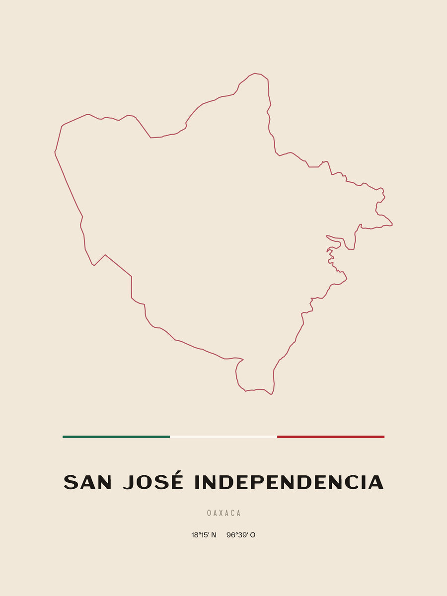 Framed poster of San José Independencia, Oaxaca.