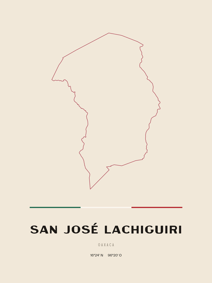 Framed poster of San José Lachiguiri, Oaxaca.