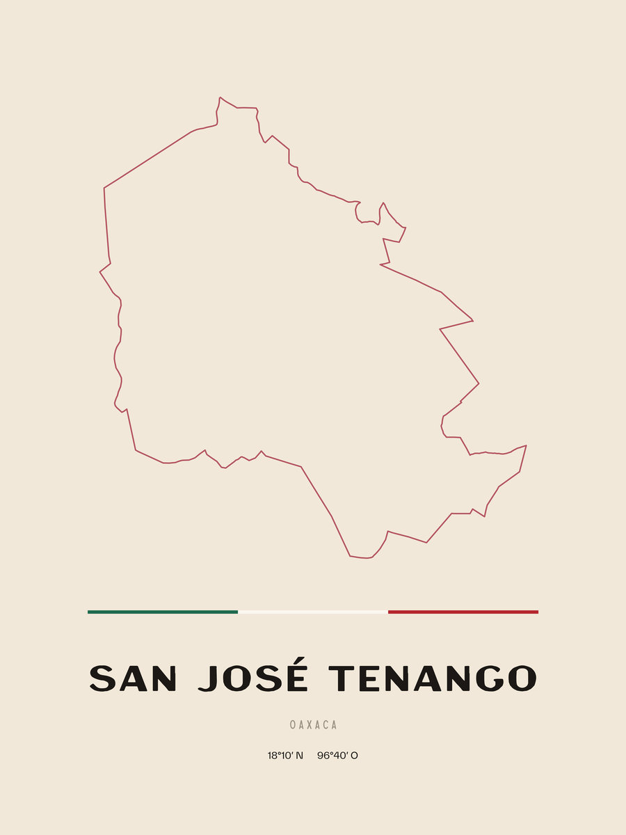 Framed poster of San José Tenango, Oaxaca.